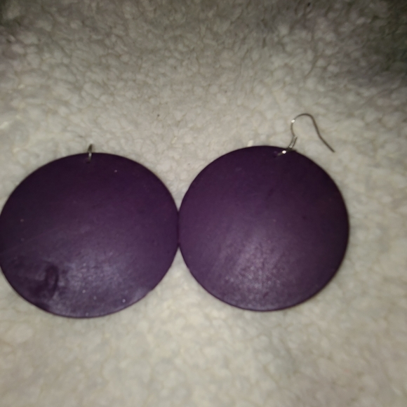 💥Final price 💥Dark purple wooden dangle Earring - Picture 4 of 5